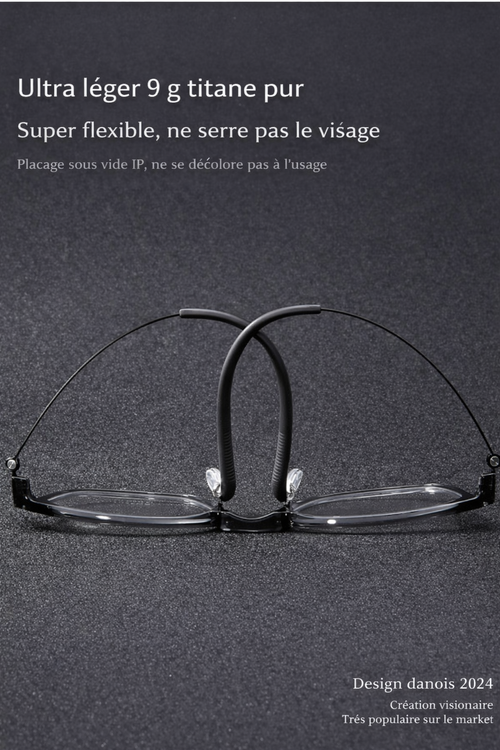 SASKSTORE™ Lunettes en Titane Pur – Légèreté, charnière sans vis, plaquettes de nez air-soft et branches en silicone antidérapantes